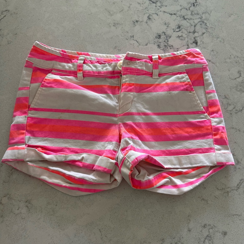 American Eagle Outfitters Pink and Gray Women's Bermudas
